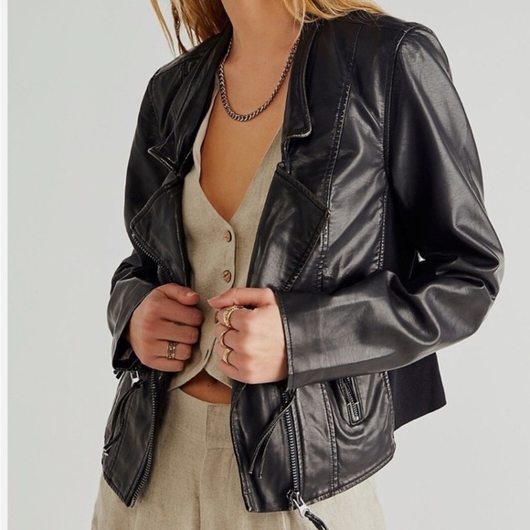 Free People Jackets & Blazers - Free People black moto jacket in size XS NWOT.